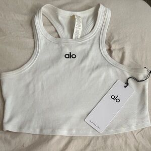 Alo Aspire white Crop Tank Top